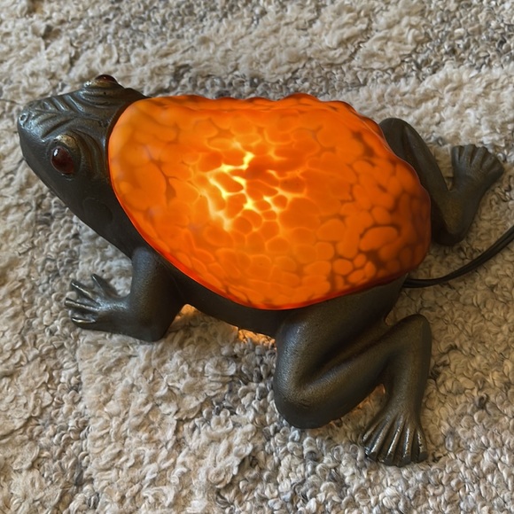 Vintage Cast Iron Art Glass Frog Light - Picture 3 of 11
